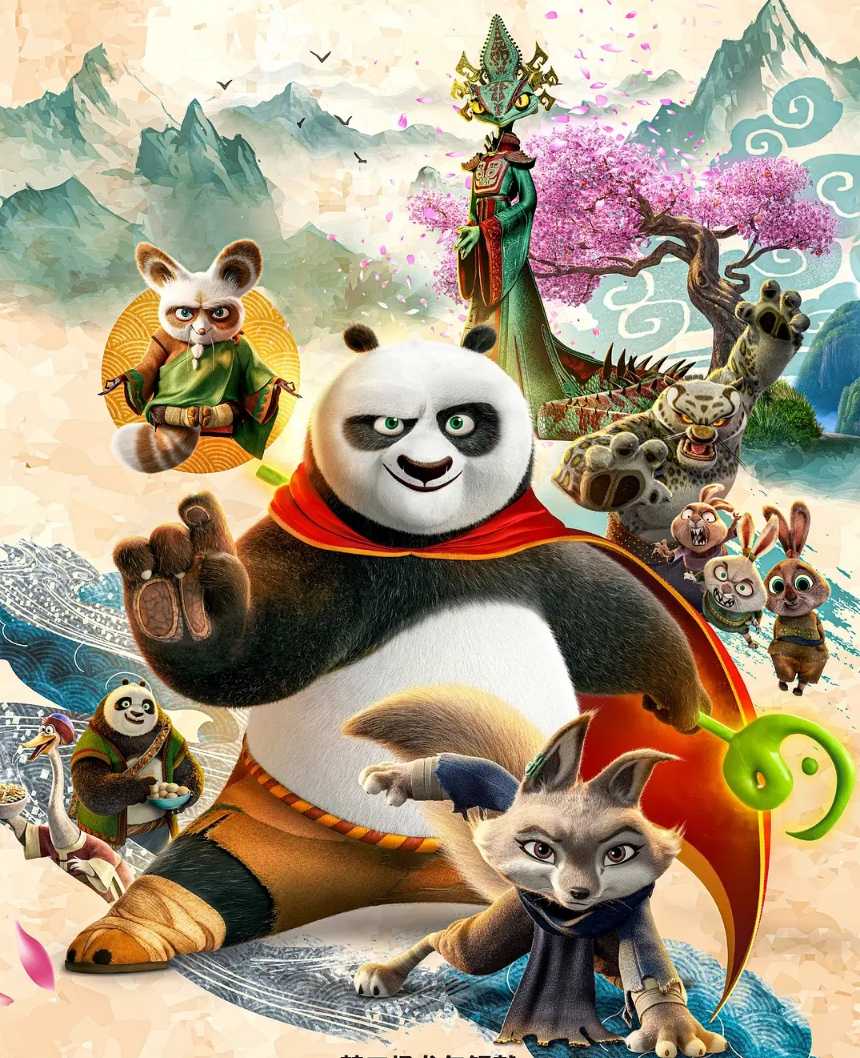 动画[功夫熊猫(Kung Fu Panda)][1-4部][4K][超高清][MP4/35.1GB]云网盘下载，包含4部中文发音+4部英语发音，共8部。已做压缩处理，云网盘下载后解压使用，文件大小35.1GB，目录见下文。